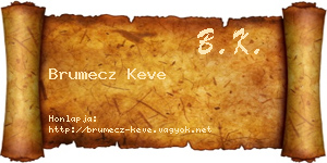 Brumecz Keve névjegykártya